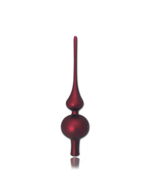 Czub Szpic 28cm burgund mat szklany choinkowy