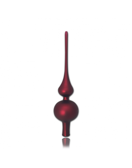 Czub Szpic 28cm burgund mat szklany choinkowy