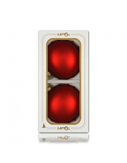 Bombki 12cm/2szt czerwony mat szklane gładkie