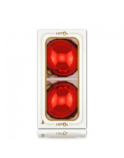 Bombki 12cm/2szt czerwony lakier szklane choinkowe