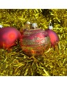 Bombki 6cm/4szt mix dekor szklane choinkowe zestaw