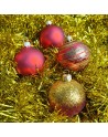 Bombki 6cm/4szt mix dekor szklane choinkowe zestaw