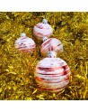 Bombki 6cm/4szt mix dekor szklane choinkowe zestaw