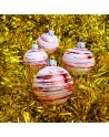 Bombki 6cm/4szt mix dekor szklane choinkowe zestaw