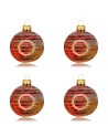 Bombki 6cm/4szt mix dekor szklane choinkowe zestaw