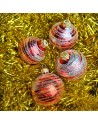 Bombki 6cm/4szt mix dekor szklane choinkowe zestaw