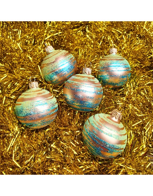 Bombki 6cm/5szt mix dekor szklane choinkowe zestaw
