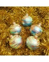 Bombki 6cm/5szt mix dekor szklane choinkowe zestaw