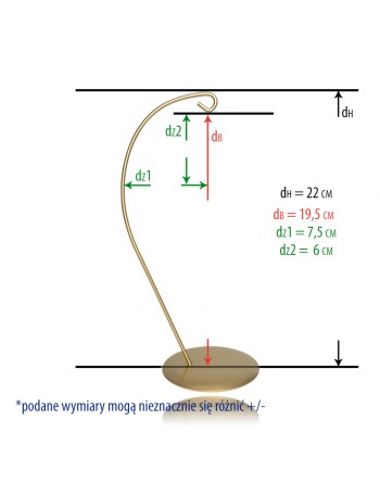 Stojak złoty do bombek kształtek, form, sopli
