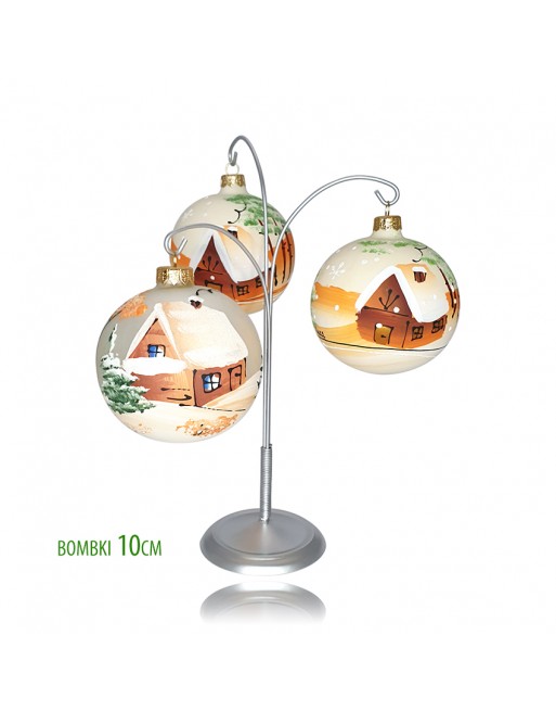 Stojak srebrny na bombki 6-8-10 cm wieszak na kule