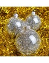 Bombki 8cm/3szt mix dekor szklane choinkowe zestaw