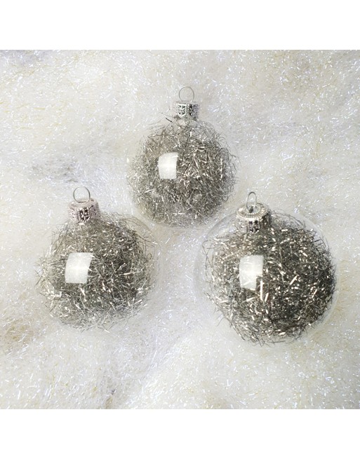 Bombki 8cm/3szt mix dekor szklane choinkowe zestaw