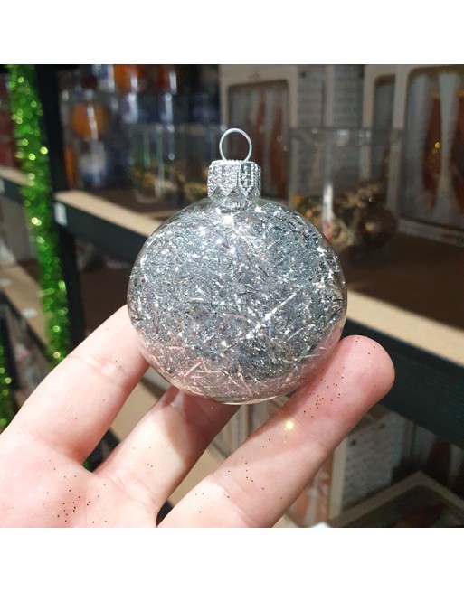 Bombki 6cm/4szt mix dekor szklane choinkowe zestaw