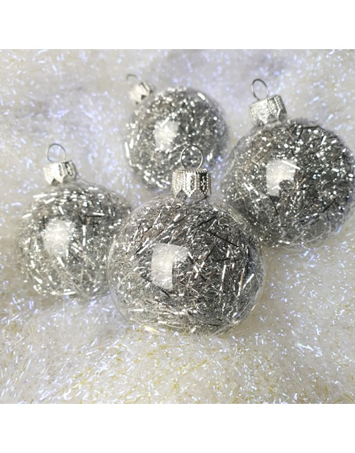 Bombki 6cm/4szt mix dekor szklane choinkowe zestaw