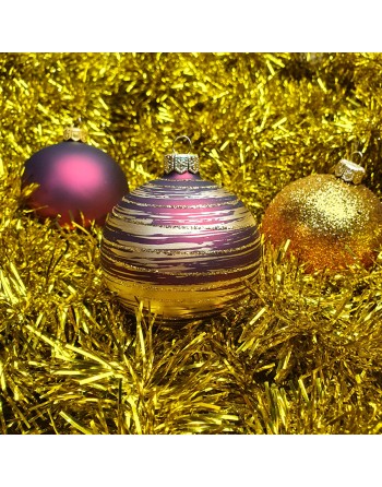 Bombki 8cm/3szt mix dekor szklane choinkowe zestaw