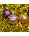 Bombki 8cm/3szt mix dekor szklane choinkowe zestaw