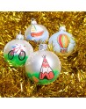 Bombki 6cm/4szt dekor graficzny szklane choinkowe