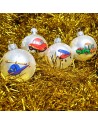 Bombki 6cm/4szt dekor graficzny szklane choinkowe