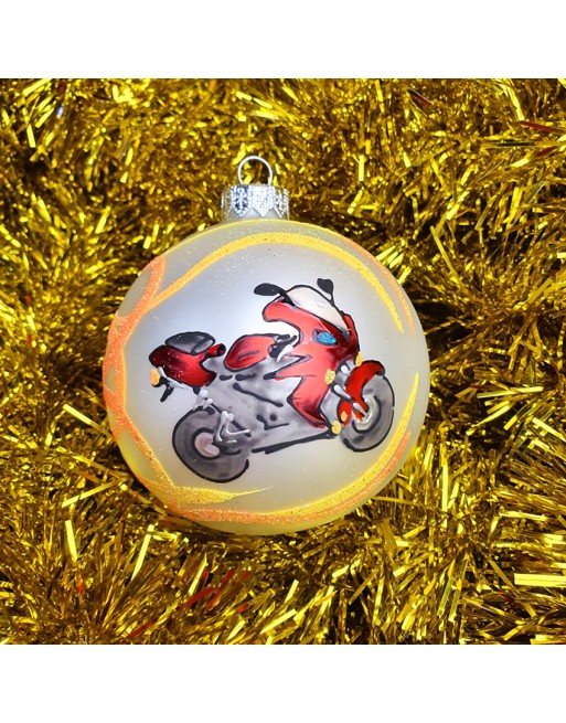 Bombka 10cm/1szt dekor z dedykacją imieniem LUX motocykl
